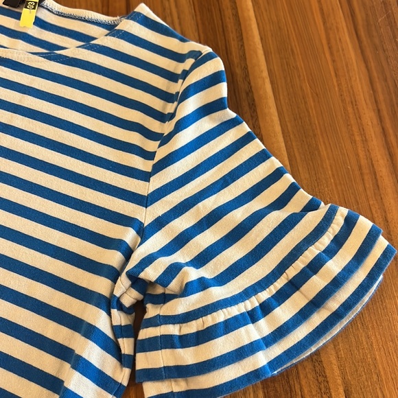 J. Crew Ruffle Sleeve Striped Top Size: Small - Picture 3 of 7